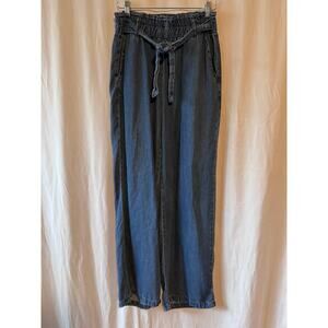 Wide Leg Pull On Pants Paperbag Waist - 13/31